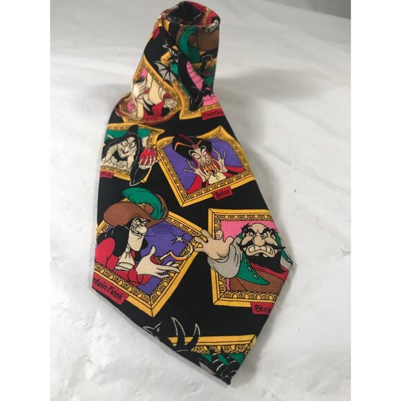 The Disney Store Cartoon Villains Multi Colored Silk Tie - Picture 1 of 6